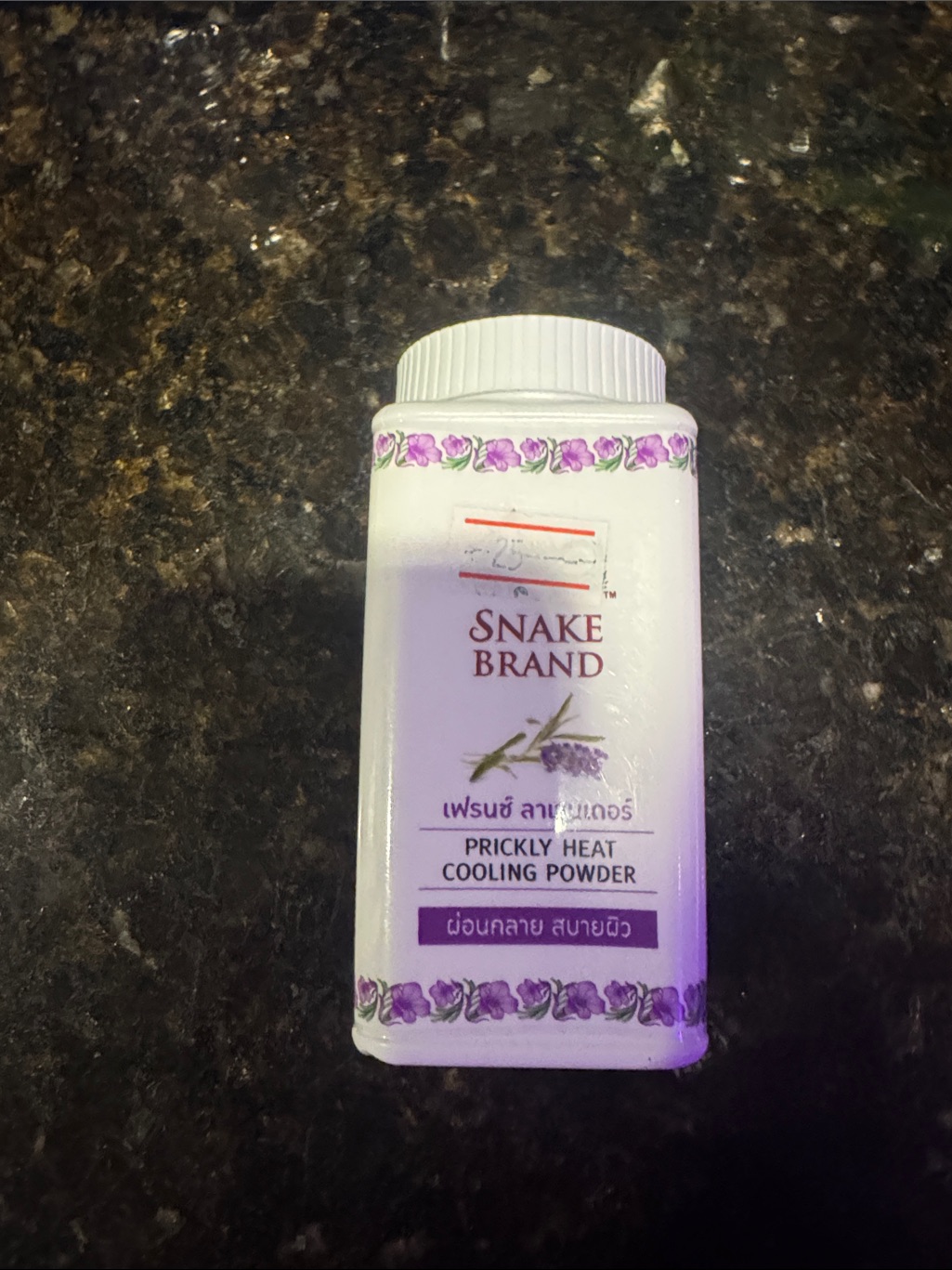 Snake Brand Prickly Heat Cooling Powder  White  Purple